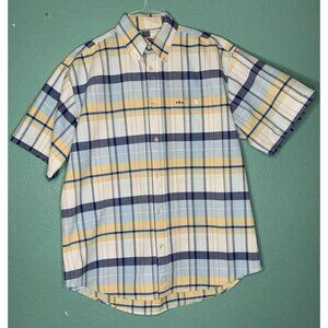 Larro Medium Men’s Blue Plaid Button Down Collared Shirt